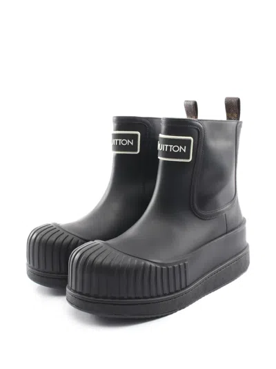 Pre-owned Louis Vuitton 2021 Polar Line Ankle Boots In Black