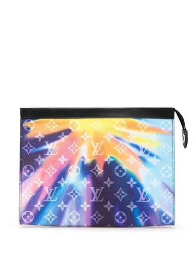 Pre-owned Louis Vuitton 2021-present Monogram Sunset Pochette Voyage Mm Clutch Bag In Purple