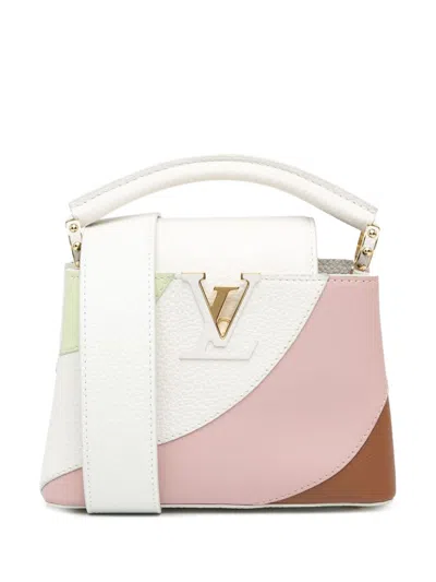 Pre-owned Louis Vuitton 2021-present Taurillon Gelato Mini Capucines Satchel In Pink