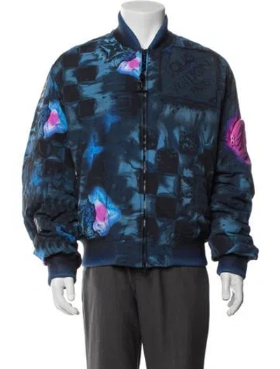 Pre-owned Louis Vuitton 2021 Printed Bomber Jacket W/ Tags In Blue