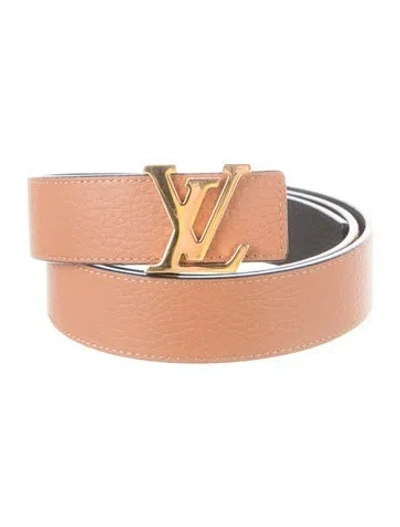 Pre-owned Louis Vuitton 2021 Reversible Lv Initiales 30mm Waist Belt In Neutral
