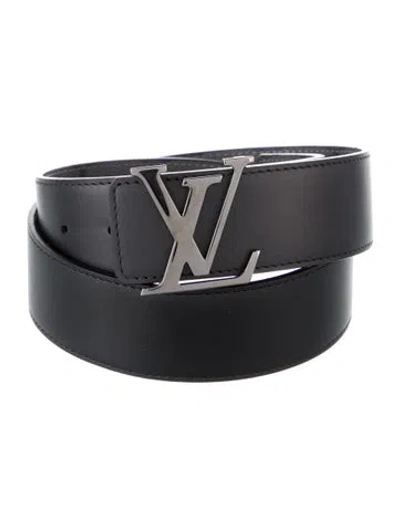 Pre-owned Louis Vuitton 2021 Reversible Lv Initials Belt In Grey