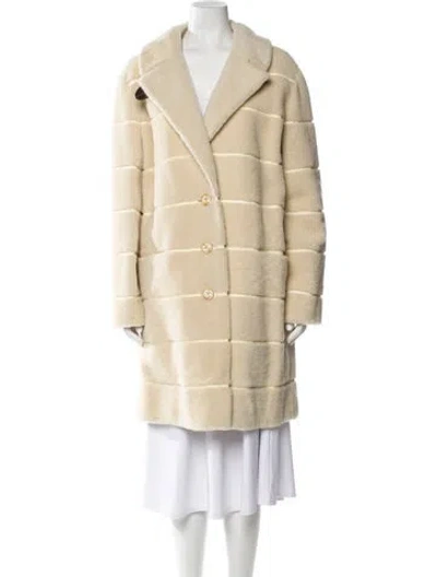 Pre-owned Louis Vuitton 2021 Shearling Fur Coat W/ Tags In Neutral