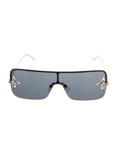 Pre-owned Louis Vuitton 2021 Shield Sunglasses In Black