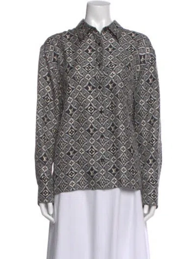 Pre-owned Louis Vuitton 2021 Silk Blouse In Black