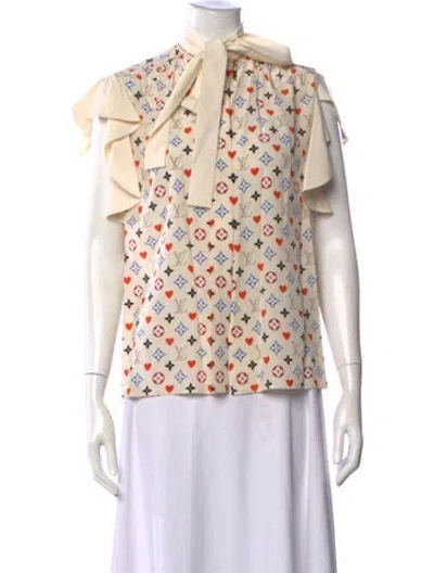 Pre-owned Louis Vuitton 2021 Silk Blouse In Neutrals