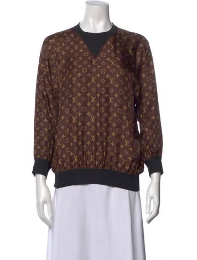 Pre-owned Louis Vuitton 2021 Silk Sweatshirt In Brown