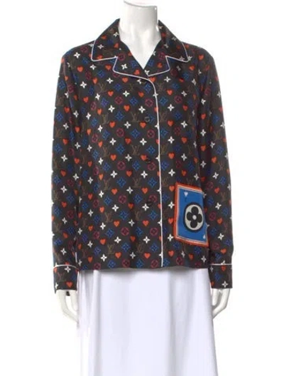 Pre-owned Louis Vuitton 2021 Silk Top In Black