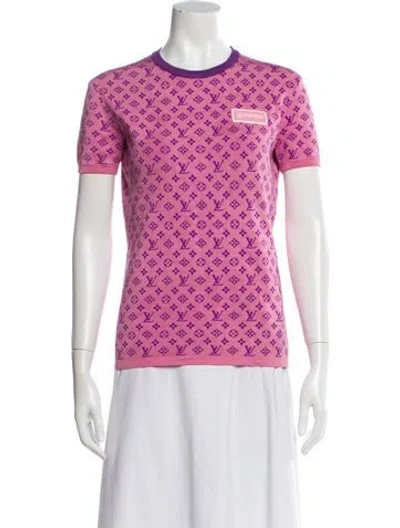 Pre-owned Louis Vuitton 2021 Silk T-shirt In Pink