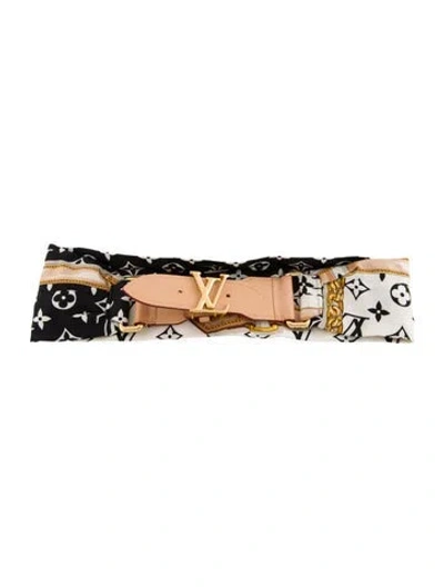 Pre-owned Louis Vuitton 2021 Silk Waist Belt In Black