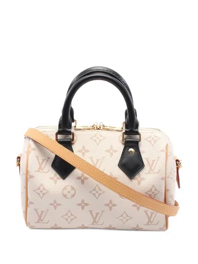 Pre-owned Louis Vuitton 2021 Speedy Bandouliere 20 Monogram Handbag In White