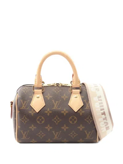Pre-owned Louis Vuitton 2021 Speedy Bandouliere 20 Monogram Tote Bag In Brown