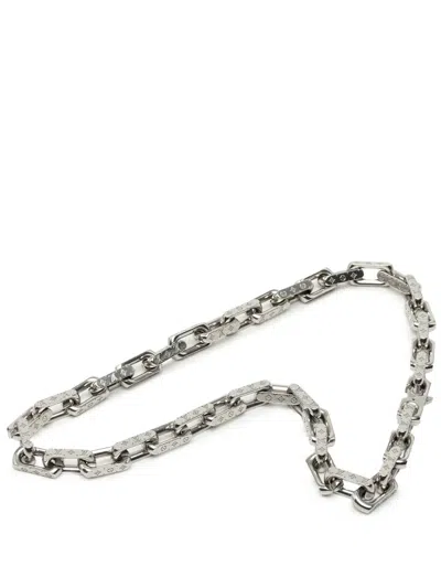 Pre-owned Louis Vuitton 2021 Stainless Steel Monogram Chain Necklace Costume Necklace In Silver