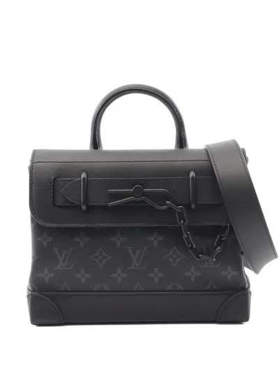Pre-owned Louis Vuitton 2021 Steamer Pm Monogram-eclipse Handbag In Black