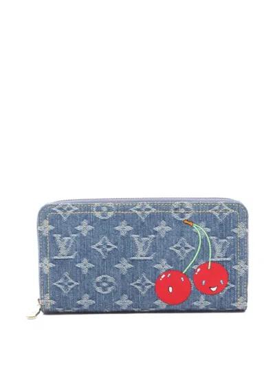 Pre-owned Louis Vuitton 2021 × Takashi Murakami Zippy Wallet In Blue