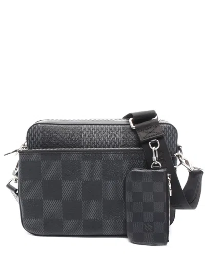 Pre-owned Louis Vuitton 2021 Trio Messenger Damier-graphite Shoulder Bag In Gray