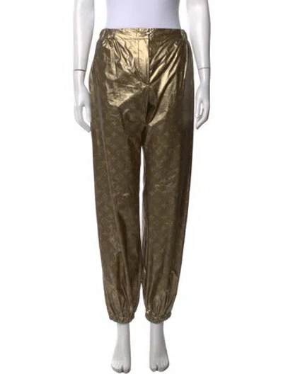 Pre-owned Louis Vuitton 2021 Wide Leg Pants In Gold/metallic