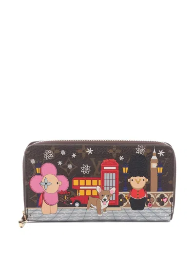 Pre-owned Louis Vuitton 2021 Zippy Vivienne London Monogram Wallet In Brown