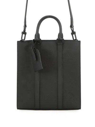 Pre-owned Louis Vuitton 2021-2022 Monogram Taurillon Sac Plat Cross Satchel In Black