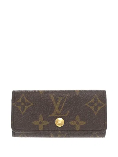 Pre-owned Louis Vuitton 2021-2024 Monogram 4 Key Holder In Brown