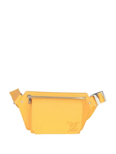 Pre-owned Louis Vuitton 2021-2025 Aerogram Takeoff Leather Belt Bag In Yellow