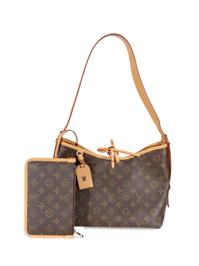 Pre-owned Louis Vuitton 2021-2025 Bb Carryall Monogram Tote Bag In Brown