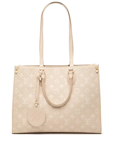 Pre-owned Louis Vuitton 2021-2025 Monogram Empreinte Spring In The City Onthego Mm Satchel In Brown