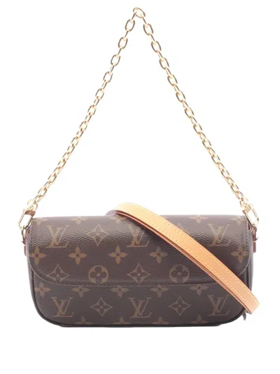 Pre-owned Louis Vuitton 2021-2025 Monogram Ivy Wallet On Chain Satchel In Brown