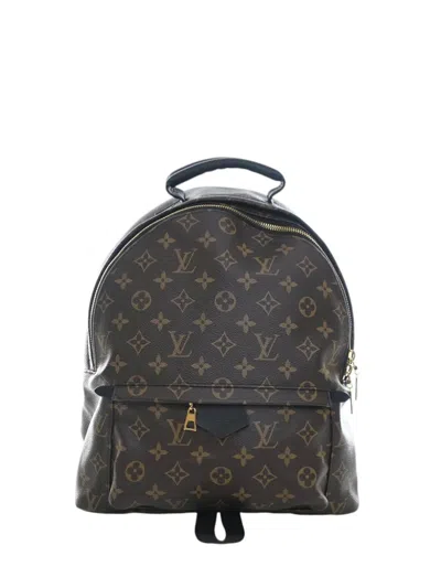 Pre-owned Louis Vuitton 2021-2025 Monogram Palm Springs Mm Backpack In Brown