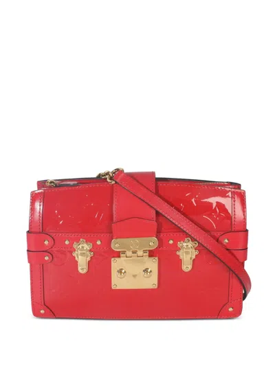 Pre-owned Louis Vuitton 2021-2025 Monogram Vernis Trunk Shoulder Bag In Red