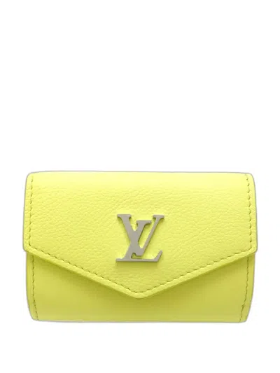 Pre-owned Louis Vuitton 2021-2025 Taurillon Lockmini Wallet Small Wallets In Yellow