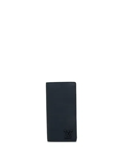 Pre-owned Louis Vuitton 2021-2026 Aerogram Brazza Wallet Long Wallets In Blue