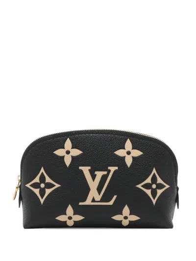 Pre-owned Louis Vuitton 2021-2026 Bicolor Monogram Empreinte Giant Cosmetic Pouch In Black