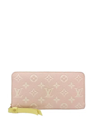 Pre-owned Louis Vuitton 2021-2026 Bicolor Monogram Empreinte Zippy Wallet Long Wallets In Pink