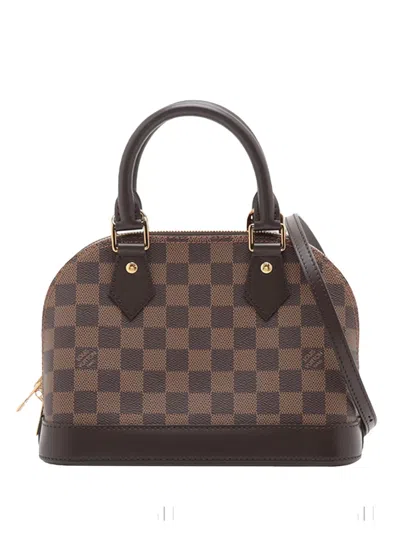 Pre-owned Louis Vuitton 2021-2026 Damier Ebene Alma Bb Satchel In Brown