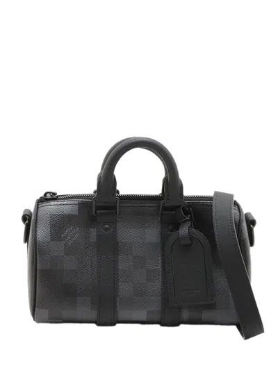 Pre-owned Louis Vuitton 2021-2026 Damoflage Keepall Bandouliere 25 Satchel In Black