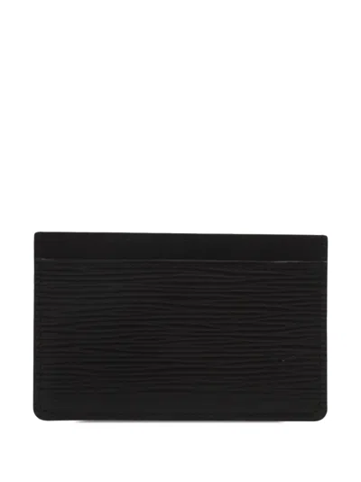 Pre-owned Louis Vuitton 2021-2026 Epi Card Holder In Black
