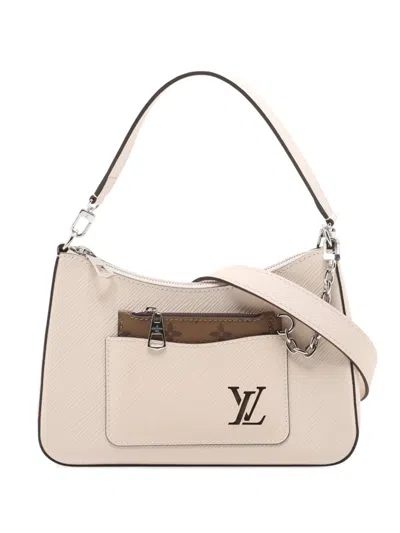 Pre-owned Louis Vuitton 2021-2026 Epi Marelle Satchel In 白色