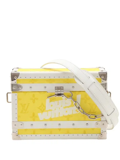 Pre-owned Louis Vuitton 2021-2026 Everyday Lv Monogram Clutch Box Crossbody Bag In White