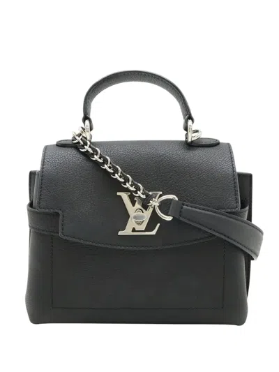 Pre-owned Louis Vuitton 2021-2026 Grained Calfskin Mini Lockme Ever Satchel In Black