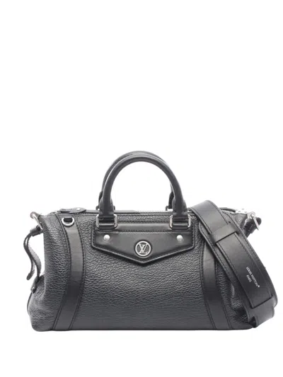 Pre-owned Louis Vuitton 2021-2026 Lambskin Biker Pm Satchel In Black
