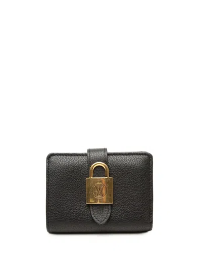 Pre-owned Louis Vuitton 2021-2026 Leather Low Key Compact Wallet Small Wallets In Black