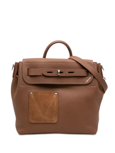 Pre-owned Louis Vuitton 2021-2026 Lv Touch Calfskin Steamer 30 Satchel In Brown