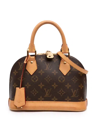Pre-owned Louis Vuitton 2021-2026 Monogram Alma Bb Satchel In Brown