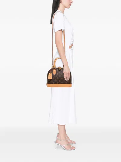 Pre-owned Louis Vuitton 2021-2026 Monogram Alma Bb Satchel In Brown