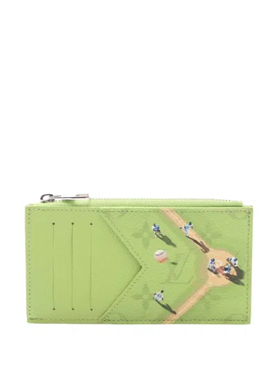 Pre-owned Louis Vuitton 2021-2026 Monogram Baseball Card Holder In Green