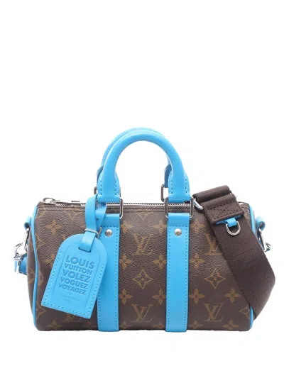 Pre-owned Louis Vuitton 2021-2026 Monogram Colormania Keepall Bandouliere 25 Boston Bag In Brown