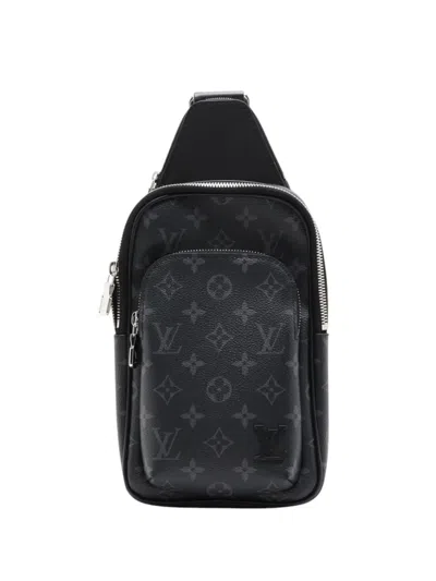 Pre-owned Louis Vuitton 2021-2026 Monogram Eclipse Avenue Slingbag Pm Crossbody Bag In Black