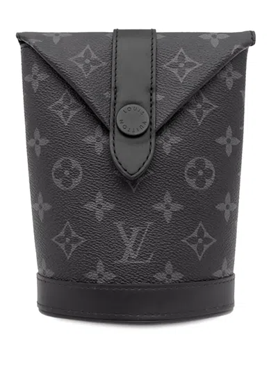Pre-owned Louis Vuitton 2021-2026 Monogram Eclipse Envelope Pouch Crossbody Bag In Black