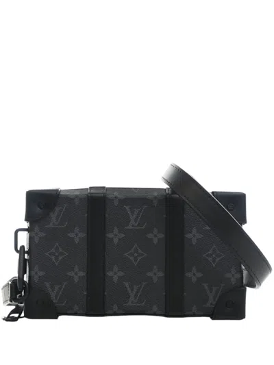 Pre-owned Louis Vuitton 2021-2026 Monogram Eclipse Soft Trunk Wallet Crossbody Bag In Black